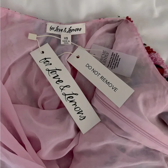 For Love & Lemons I Love You Beaded Mini Dress NEW with tags - Picture 6 of 8